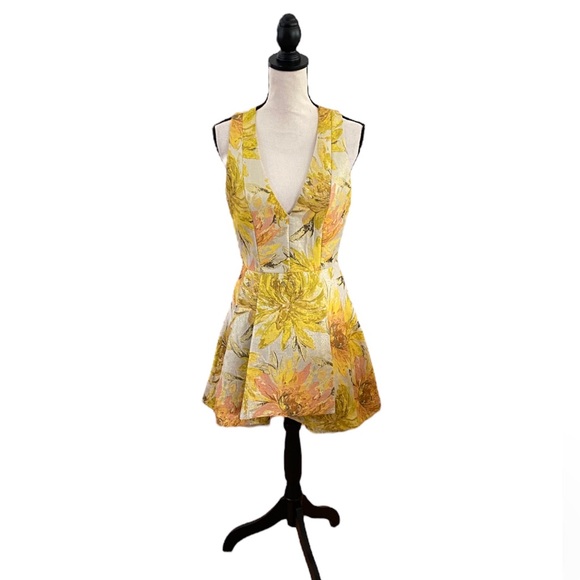 Alice & Olivia V Neck Exposed Zipper Mini Dress - Picture 2 of 5